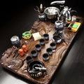 Solid Wood Tea Tray and Purple Sand Kung Fu Tea Set
