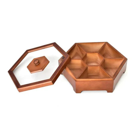 Wooden Food Storage Box With Lid for Candy, Biscuits, Nuts, and Snacks