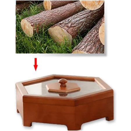 Wooden Food Storage Box With Lid for Candy, Biscuits, Nuts, and Snacks